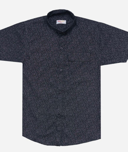 BLACK COTTON, PRINTED CASUAL SHIRT FOR BOYS