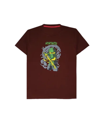 Brown Ninja Slogan T-Shirt For Boys
