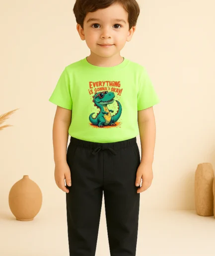 Green Black Tracksuit For Boys
