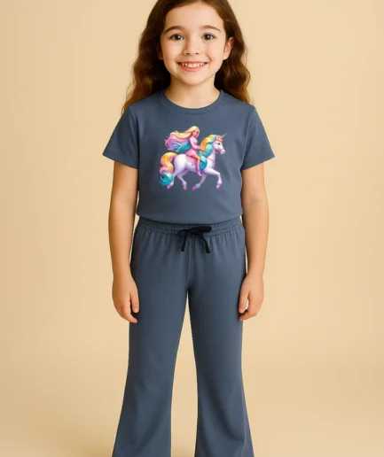 Grey Barbie Bellbottom Trouzer Set