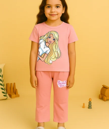 Pink Barbie Tracksuit For Girls