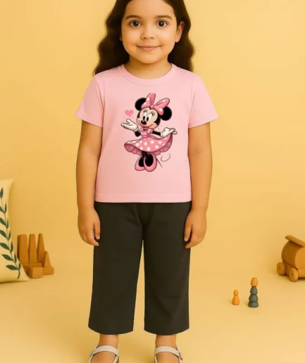 Pink Black Mici Tracksuit For Girls