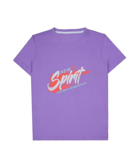 Purple New Spirit Printed T-Shirt For Girls