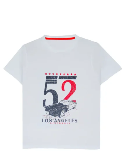 White 52 Slogan T-Shirt For Boys