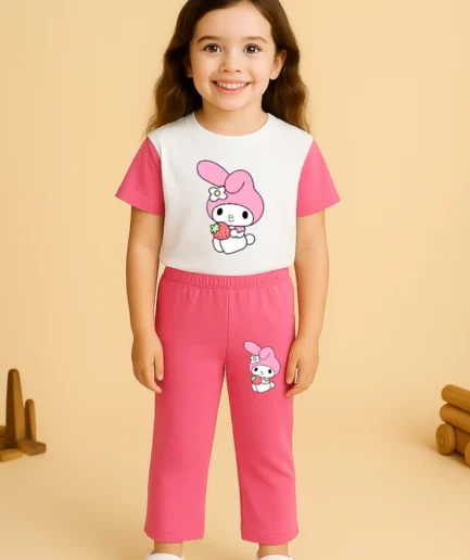 White pink Tracksuit For Girls